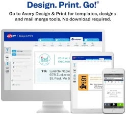 Labels|Avery Laser Media Labels, White Matte, 50 Disc and 100 Spine Labels/Pack (5931)