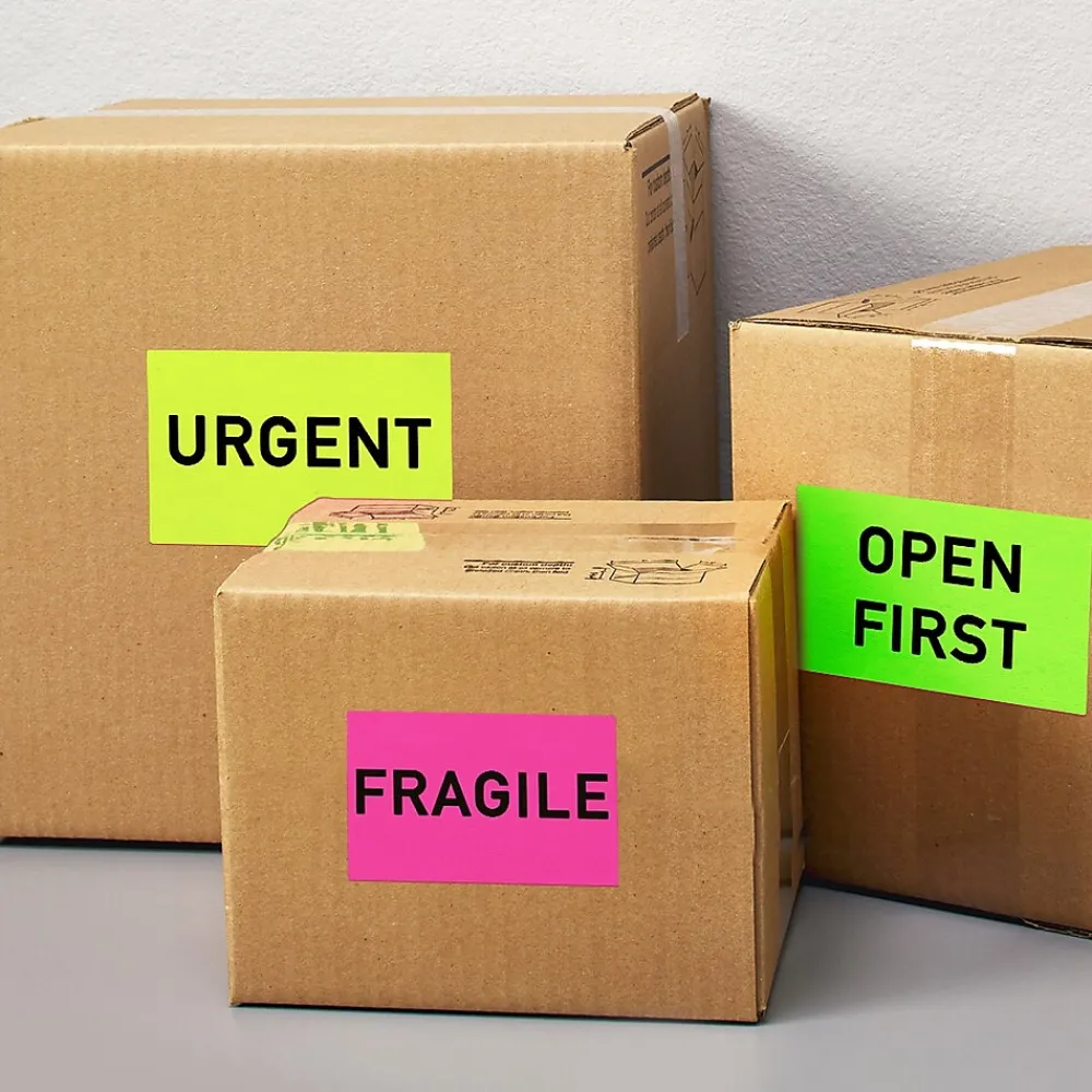 New Avery Laser Shipping Labels, 5 1/2" x 8 1/2", Neon Magenta, 200 Labels/Box (5948)