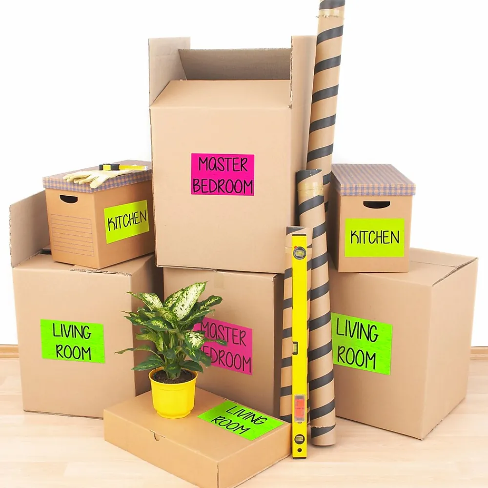 New Avery Laser Shipping Labels, 5 1/2" x 8 1/2", Neon Magenta, 200 Labels/Box (5948)