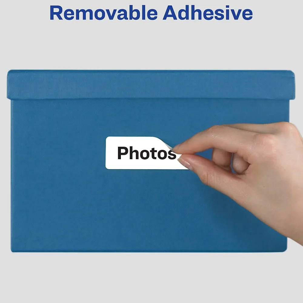 Labels|Avery Laser/Inkjet Multipurpose Labels, 1" x 3", White, 250 Labels/Pack (5436)