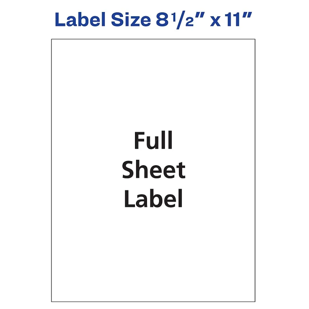 Clearance Avery Laser/Inkjet Shipping Labels, 8-1/2" x 11", White, 250 Labels/Box (95920)