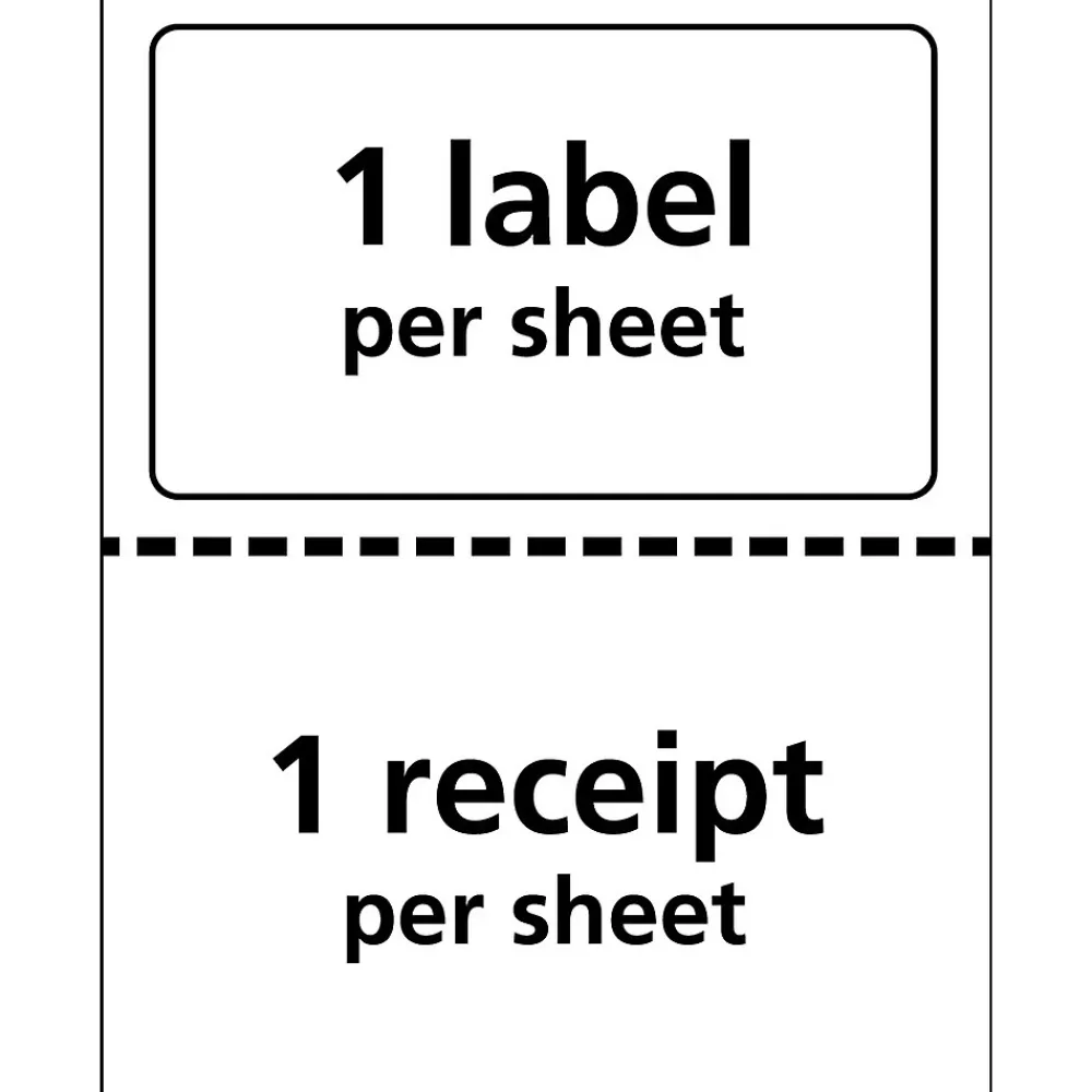 Sale Avery Laser/Inkjet Shipping Labels with Paper Receipts, 5-1/16" x 7-5/8", White, 100 Labels/Box (27900)