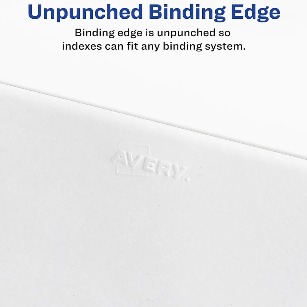 Dividers|Avery Legal Blank Paper Dividers, White Unlaminated Tabs, Letter Size, 25/Pack (11949)