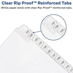 Dividers|Avery Legal Pre-Printed Paper Divider Collated Set, 101-125 Tabs, White, Allstate Style, Letter Size (01705)