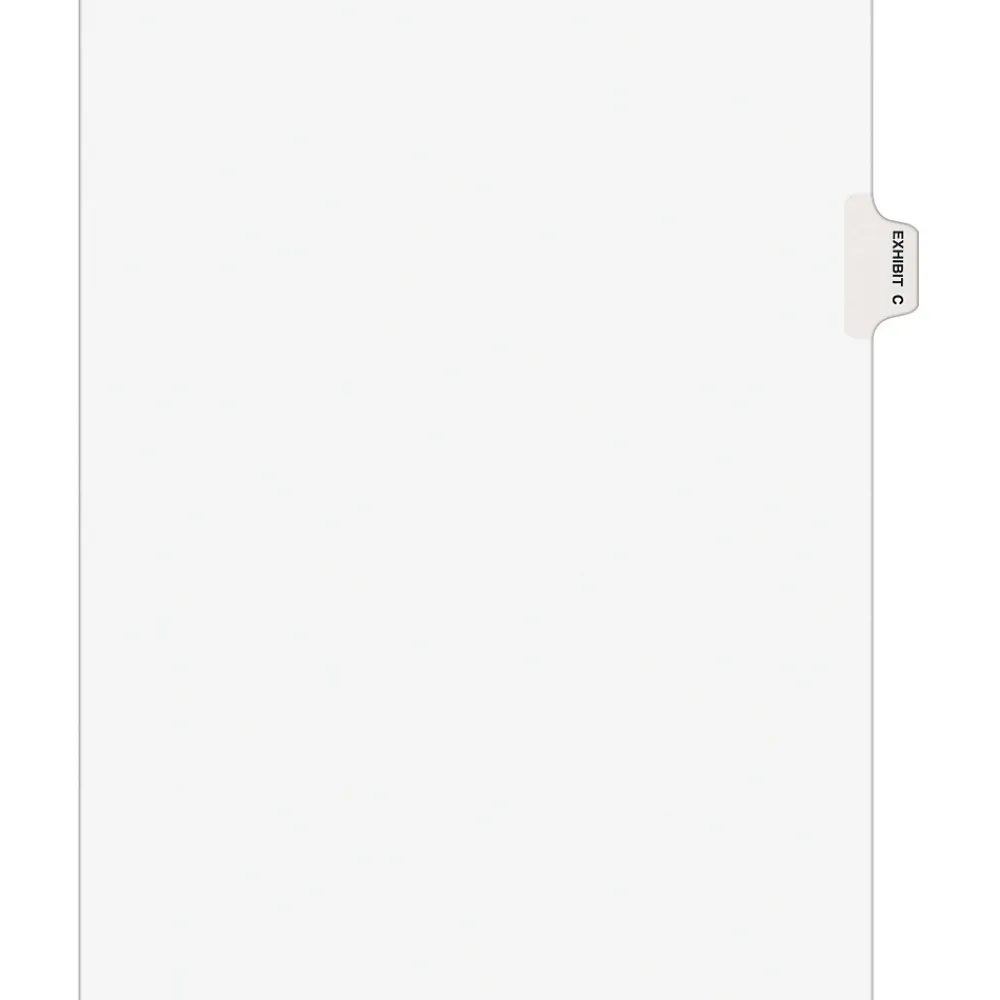 Dividers|Avery Legal Pre-Printed Paper Dividers, Side Tab EXHIBIT C Tab, White, Style, Letter Size, 25/Pack (01373)