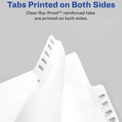 Dividers|Avery Legal Pre-Printed Paper Dividers, Side Tab #1, White, Allstate Style, Letter Size, 25/Pack (82199)