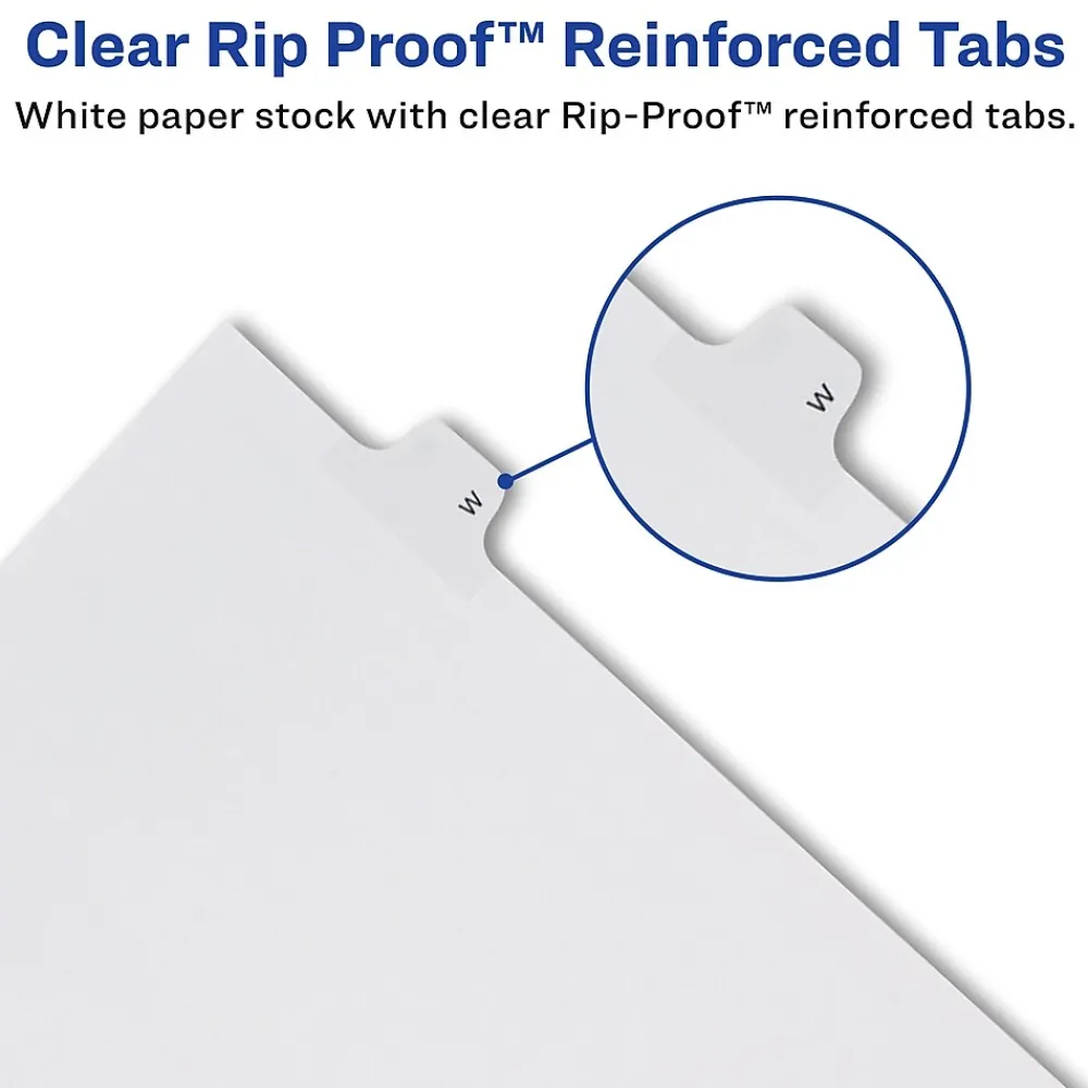 Dividers|Avery Legal Pre-Printed Paper Dividers, Side Tab #7, White, Allstate Style, Letter Size, 25/Pack (82205)