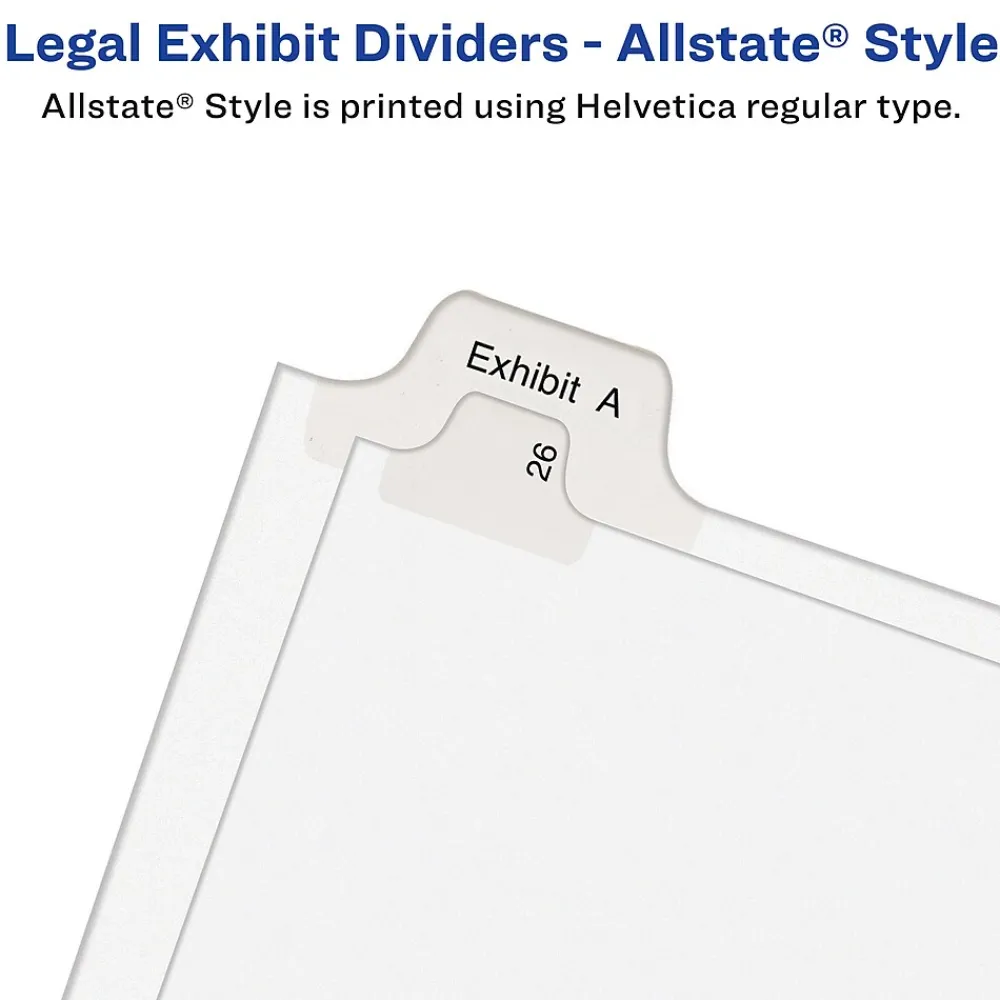Dividers|Avery Legal Pre-Printed Paper Divider Collated Set, A-Z Tabs, White, Allstate Style, Letter Size (01700)