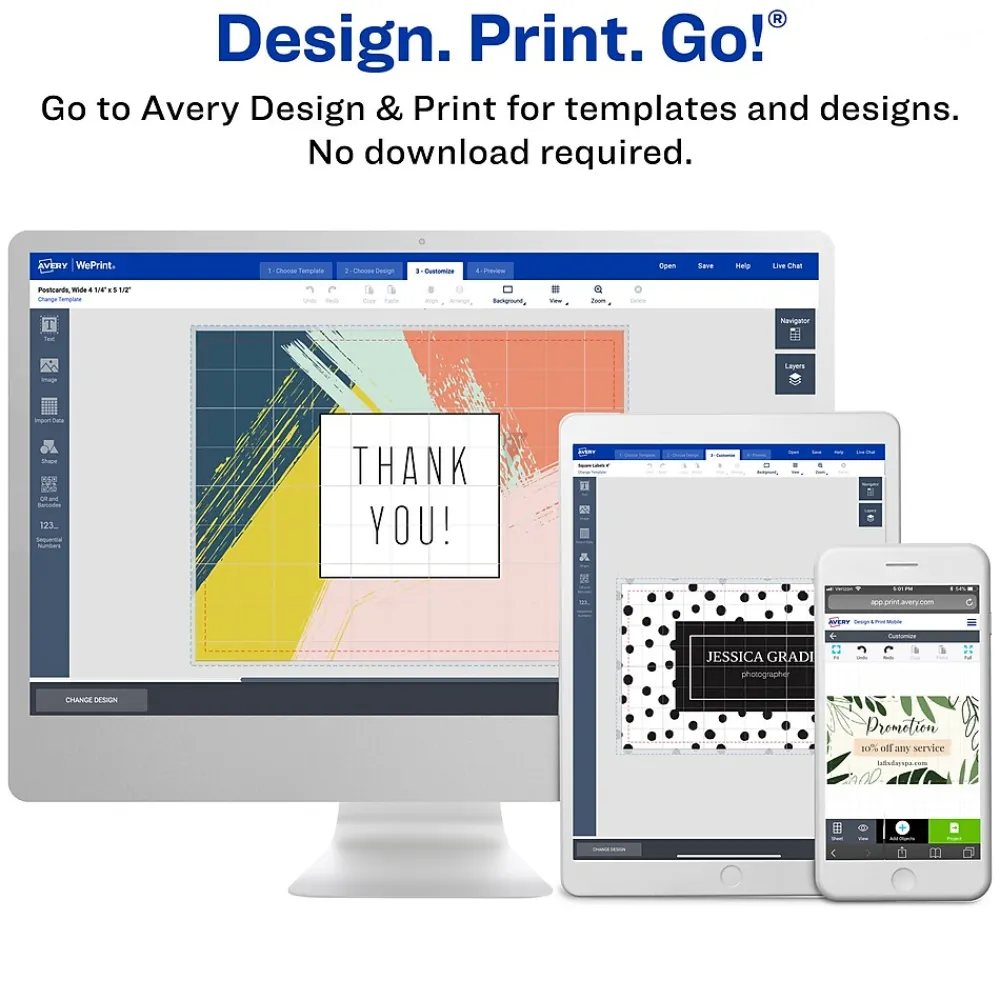 Business Cards*Avery Microperforated Business Cards, 2" x 3 1/2", Matte White, 250 Per Pack (5371)