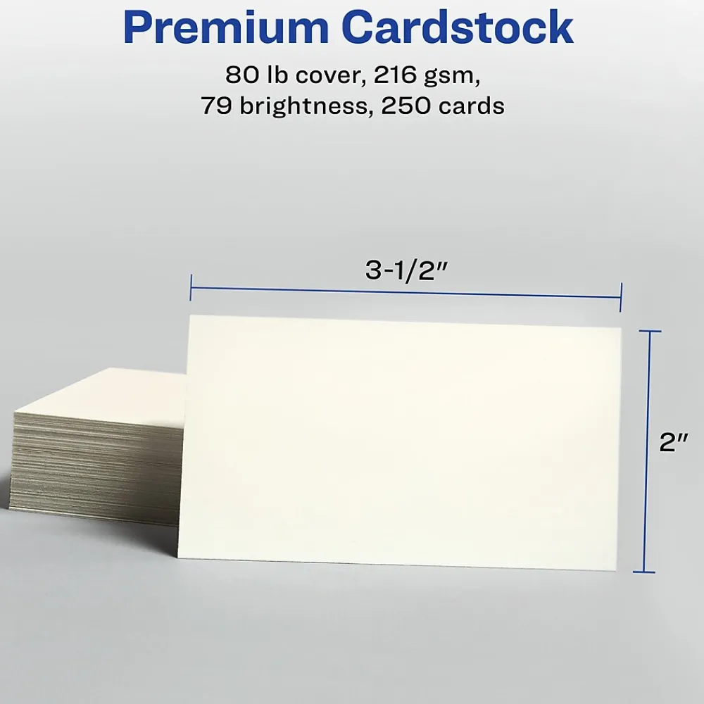Business Cards*Avery Microperforated Business Cards, 2" x 3 1/2", Matte Ivory, 250 Per Pack (8376)