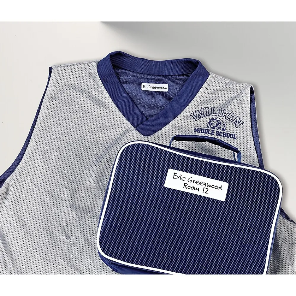 Labels|Avery No-Iron Fabric Labels, Assorted Shapes and Sizes, White, Non-Printable, 45 Labels/Pack (40700)