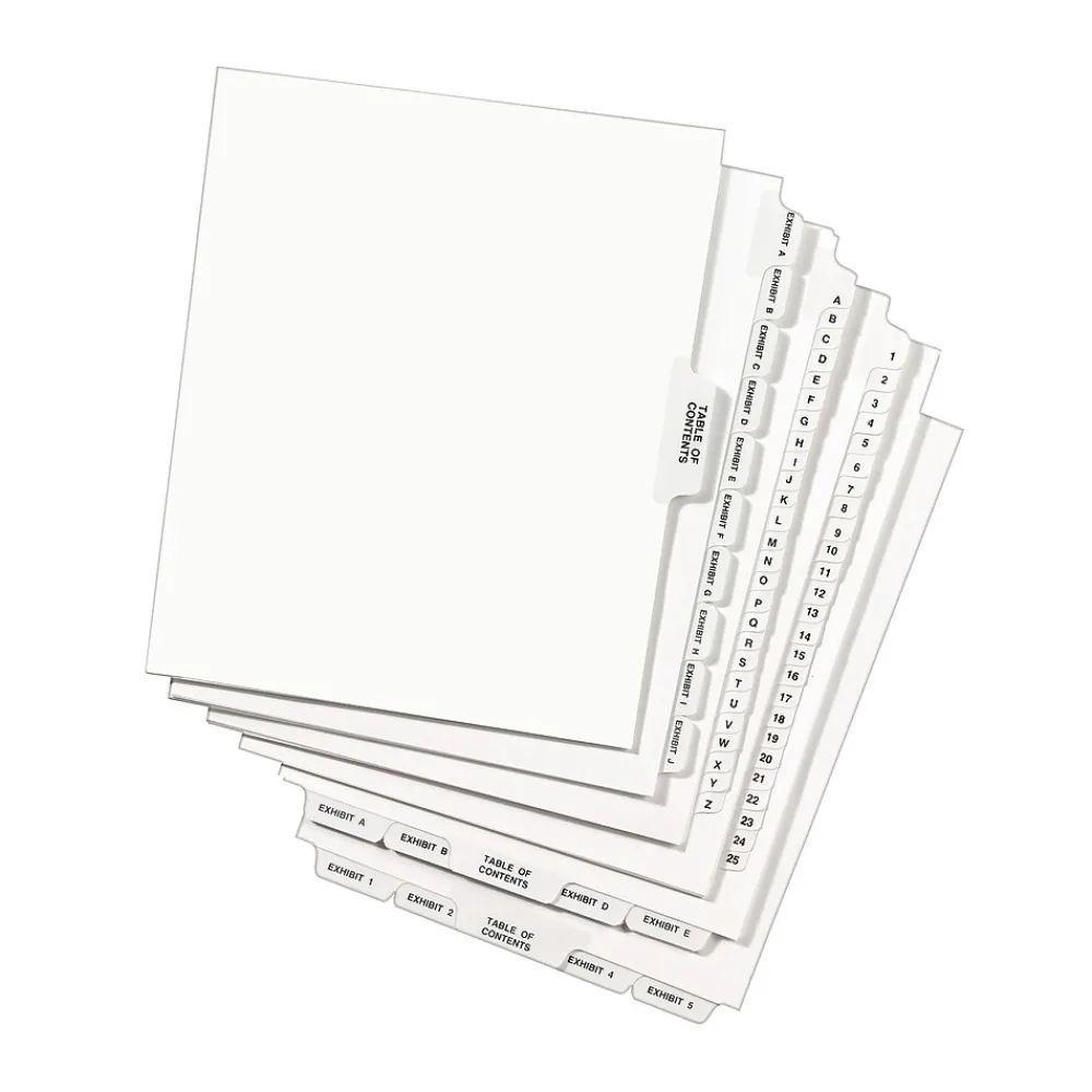Dividers|Avery Premium Collated Legal Paper Dividers, 1-25 & Table of Content Tabs, White, Style, Legal Size (11371)