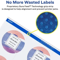 Clearance Avery Printable Round Labels with Sure Feed, 2
