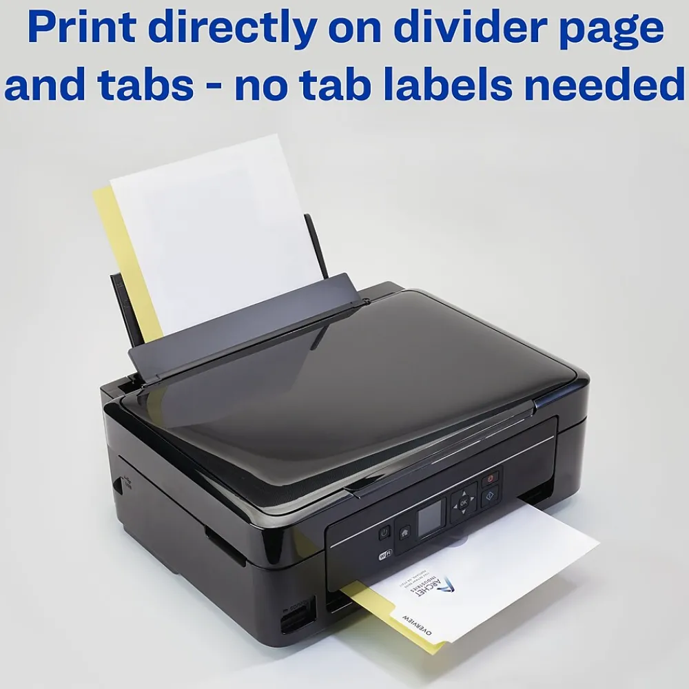 Dividers|Avery Print-On Paper Dividers, 5 Tabs, White, 5 Sets/Pack (11515)