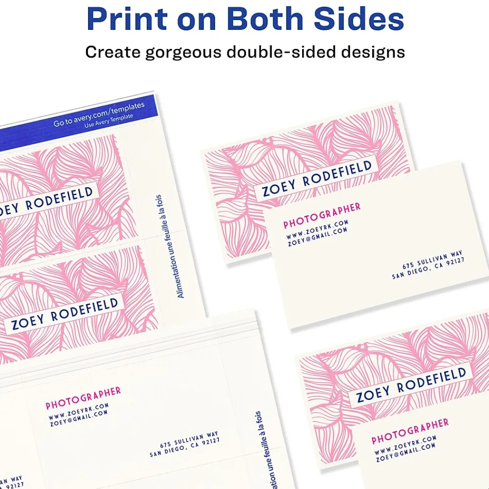 Business Cards*Avery Print-to-the-Edge Business Cards, 2" x 3 1/2", Matte White, 160 Per Pack (5881)