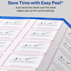 Clearance Avery Print-to-the-Edge Laser/Inkjet Square Labels, 1 1/2