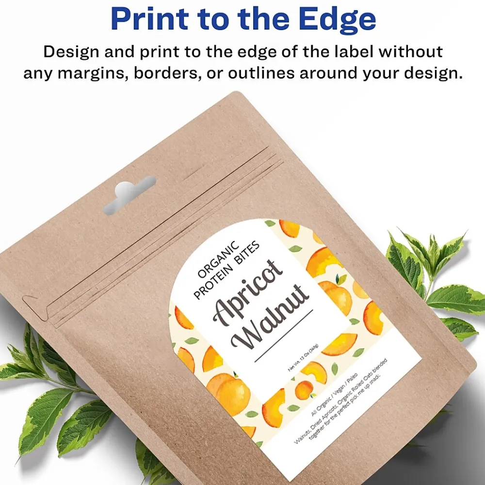 Labels|Avery Print-to-the-Edge Laser Arched Labels, 3-1/2" x 4-3/4", Textured White, 40 Labels/Pack (22826)