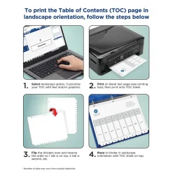 Dividers|Avery Ready Index Table of Contents Paper Dividers, 1-15 Tabs, White (11142)