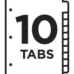 Dividers|Avery Ready Index Table of Contents Paper Dividers, 1-10 Tabs, White (11134)