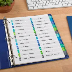 Dividers|Avery Ready Index Table of Contents Double Column Paper Dividers, 1-24 Tabs, Multicolor (11321)