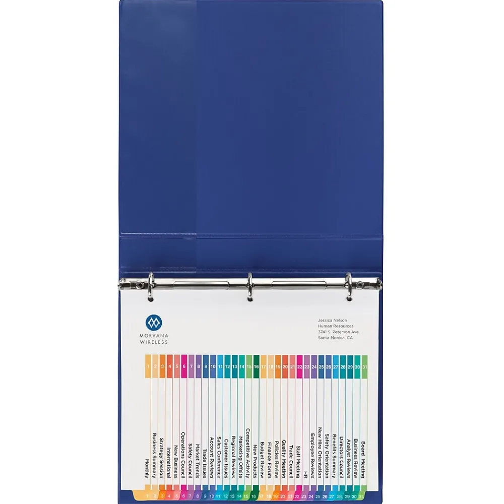 Dividers|Avery Ready Index Table of Contents EcoFriendly Paper Dividers, 1-31 Tabs, Multicolor (11084)