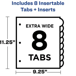 Dividers|Avery Style Edge Insertable Plastic Dividers with Pocket, 8 Tabs, Multicolor (11293)