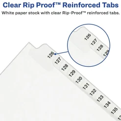 Dividers|Avery Style Numeric 51-75 Paper Dividers, 25 Tabs, White (01332)