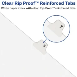 Dividers|Avery Style Pre-Printed Divider, #49-Tab, White, 25/Pack (01049)