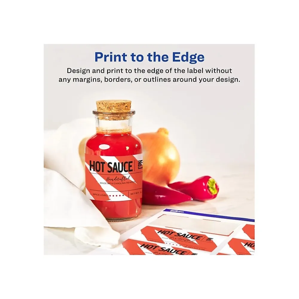 Labels|Avery Sure Feed Laser/Inkjet Rectangle Labels, 2" x 3", Glossy White, 80 Labels/Pack (22890)