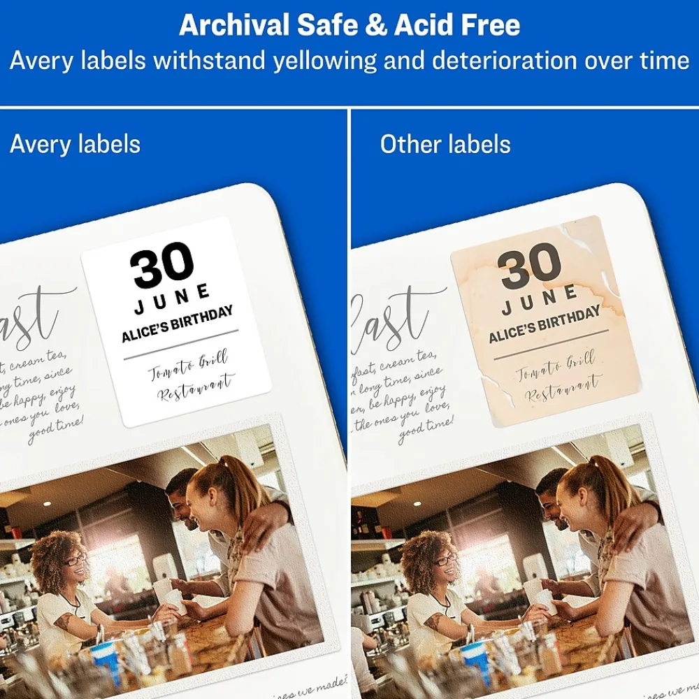 Outlet Avery Sure Feed Laser/Inkjet ID Labels, 2" x 2-5/8", White, 225 Labels/Pack (6572)