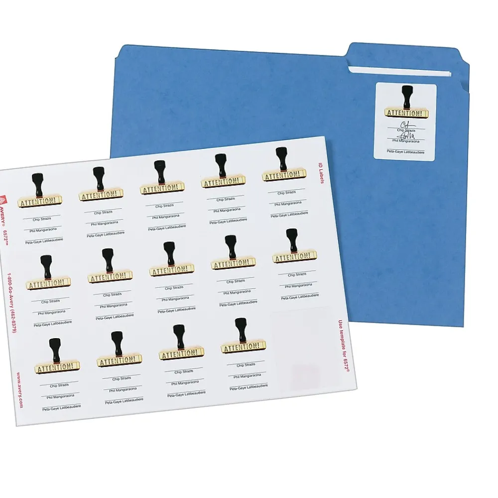 Outlet Avery Sure Feed Laser/Inkjet ID Labels, 2" x 2-5/8", White, 225 Labels/Pack (6572)