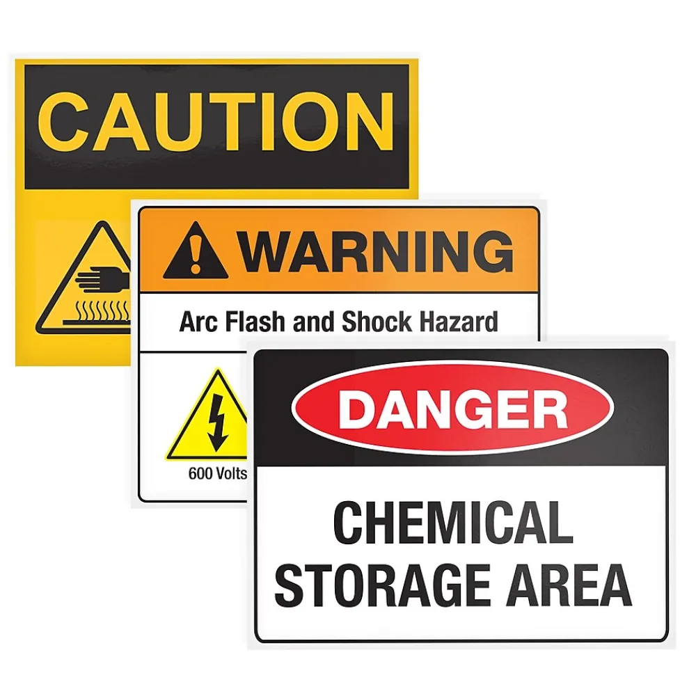 Labels|Avery Surface Safe Laser/Inkjet Label Safety Signs, 7" x 10", White, 15 Labels/Pack (61515)