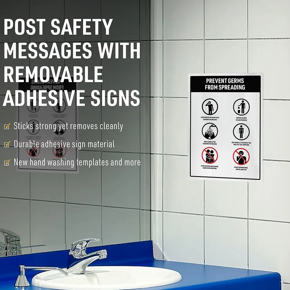 Labels|Avery Surface Safe Laser/Inkjet Label Safety Signs, 5" x 7", White, 30 Labels/Pack (61511)