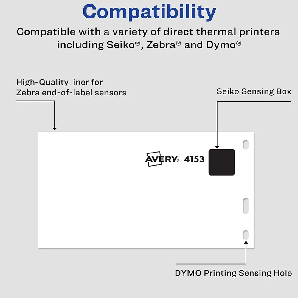 Labels|Avery Thermal Shipping Labels, 2-1/8" x 4", White, 140 Labels/Box (4153)