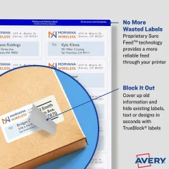 Online Avery TrueBlock Laser Shipping Labels, 2-1/2" x 4", White, 200 Labels/Pack (5816)