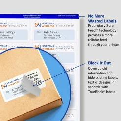Online Avery TrueBlock Laser Shipping Labels, 2" x 4", White, 250 Labels/Pack (5263)