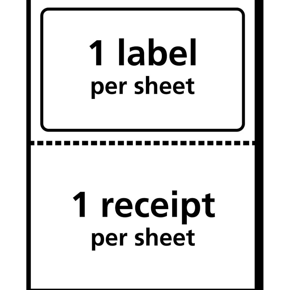Best Avery TrueBlock Laser Shipping Labels with Paper Receipts, 5-1/16" x 7-5/8", White, 50 Labels/Box (5127)