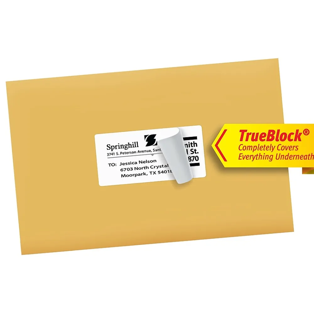 New Avery TrueBlock Laser Shipping Labels, 2" x 4", White, 2,500 Labels/Box (5963)