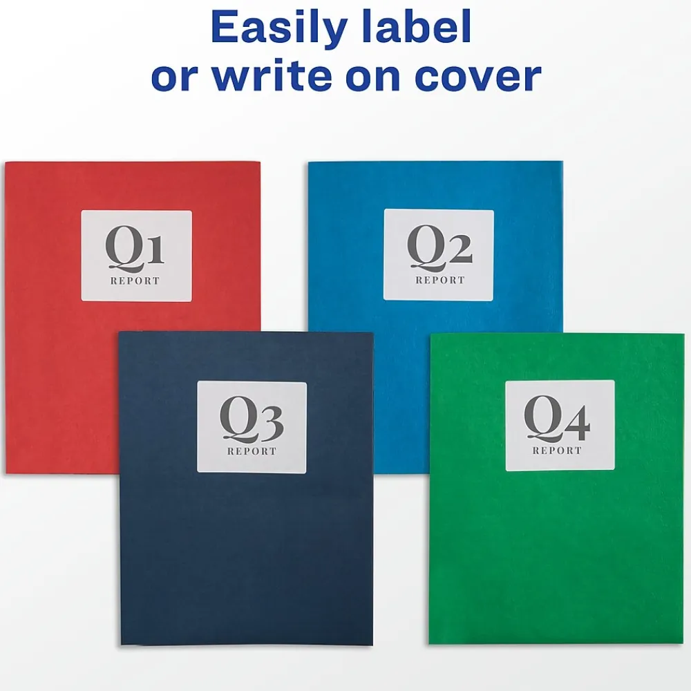 Pocket Folders|Avery Two-Pocket Folders, Dark Blue, 25/Box (47985)