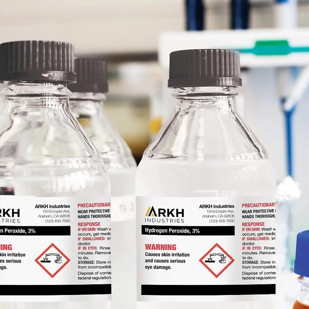 Labels|Avery UltraDuty Waterproof Laser GHS Chemical Labels, 2" x 4", White, 500 Labels/Box (60505)