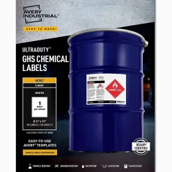 Best Avery UltraDuty Waterproof Laser GHS Chemical Labels, 8-1/2" x 11", 50 Labels/Box (60501)