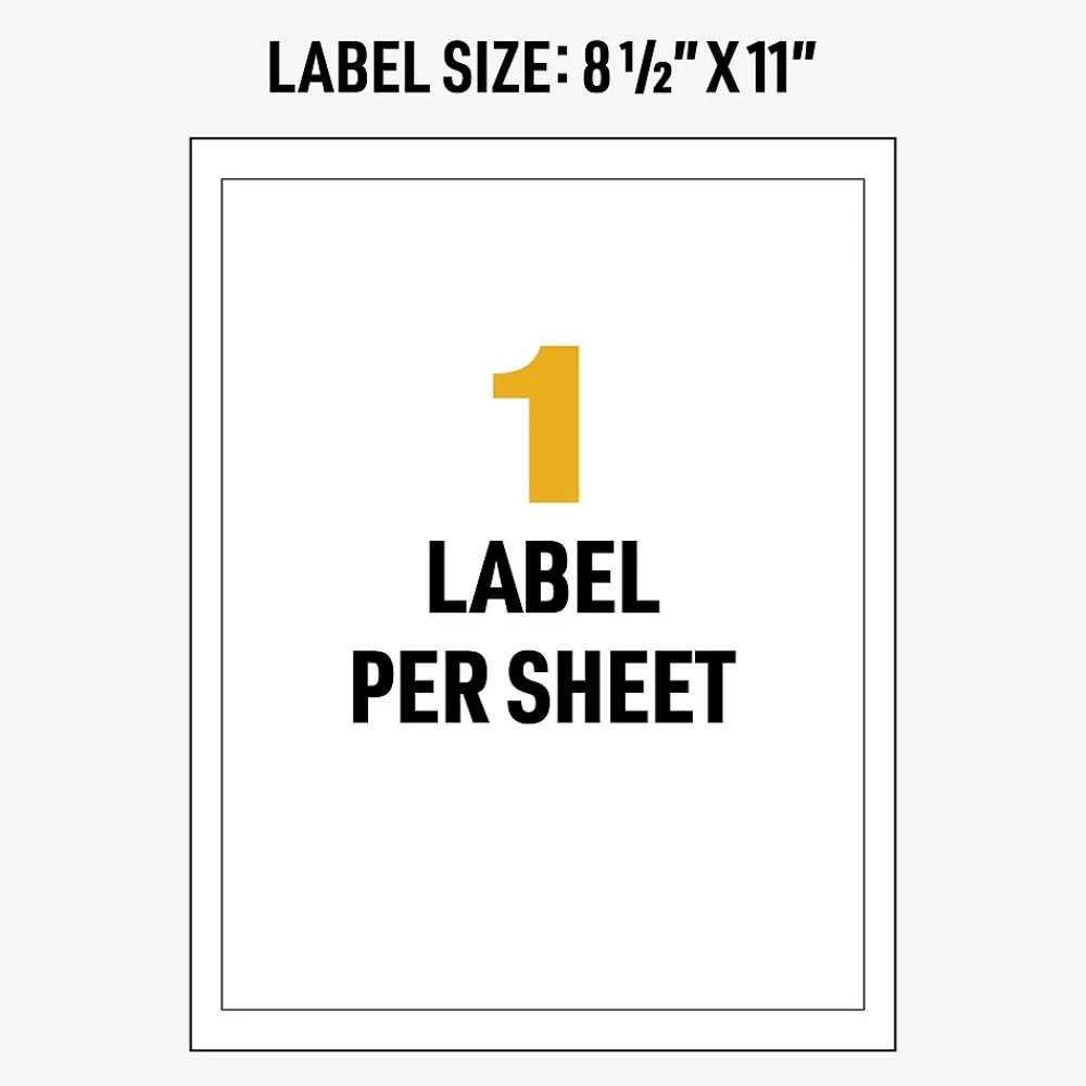 Best Avery UltraDuty Waterproof Laser GHS Chemical Labels, 8-1/2" x 11", 50 Labels/Box (60501)