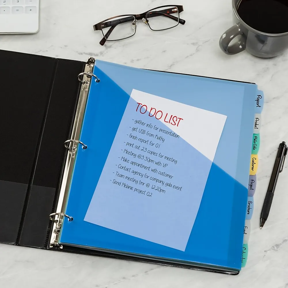 Dividers|Avery Write & Erase Pocket Plastic Dividers, 8 Tabs, Multicolor (16177)