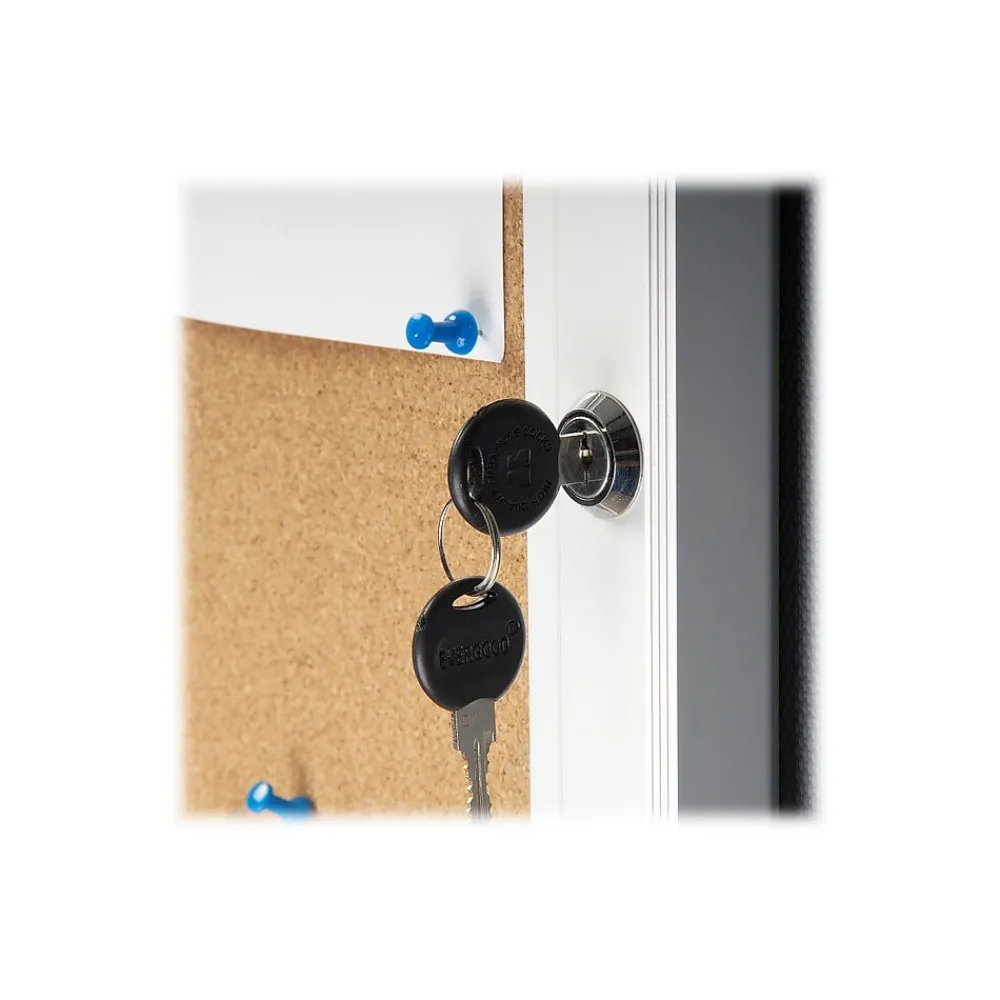 Bulletin*Azar Cork Enclosed Bulletin Board, Aluminum Frame, 42.32" x 32.09" (300231)