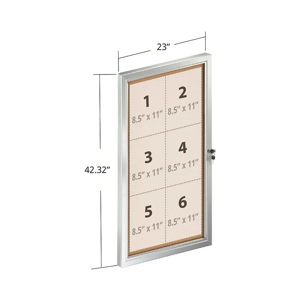 Bulletin*Azar Cork Enclosed Bulletin Board, 42.32" x 23.03" (300232)