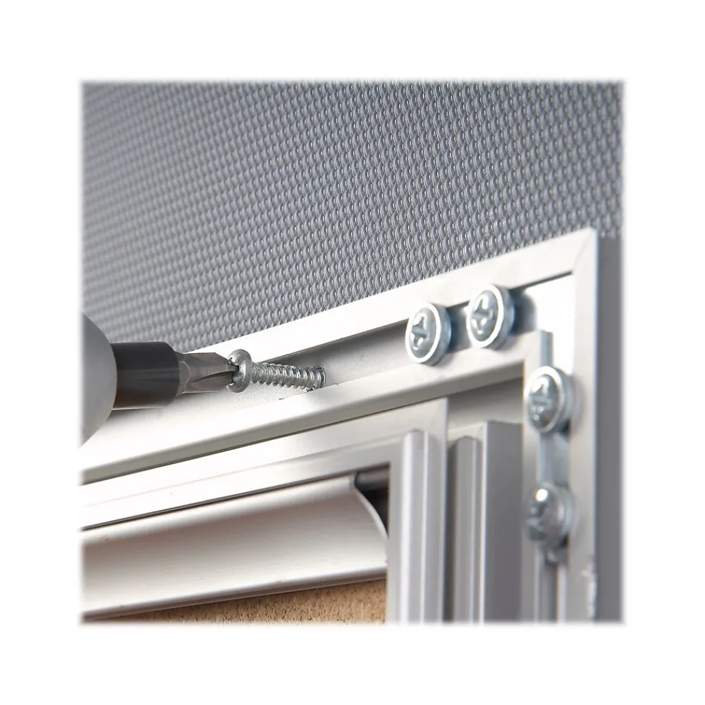 Bulletin*Azar Cork Enclosed Bulletin Board, Aluminum Frame, 29.72" x 23.03" (300223)