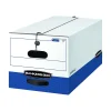 File Storage|Bankers Box® Bankers Box Liberty Heavy-Duty Corrugated File Storage Boxes, String & Button, Letter Size, White/Blue, 12/Carton (00011)