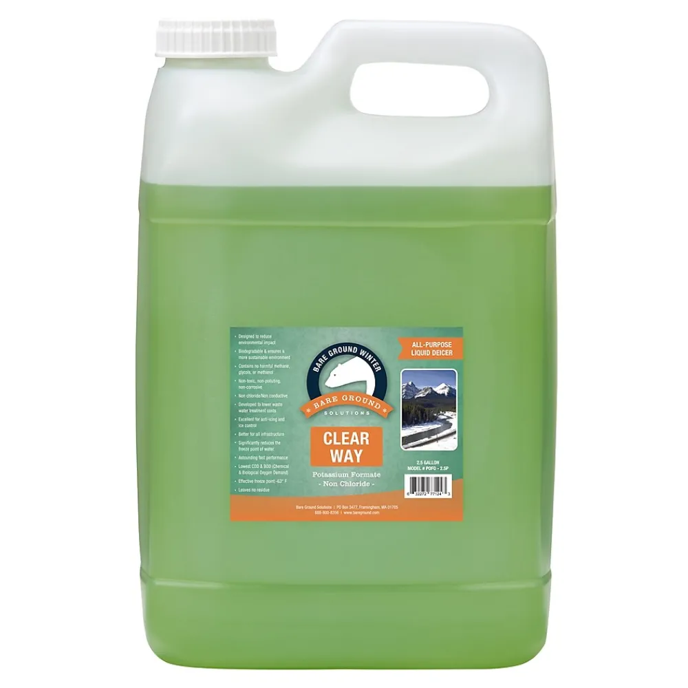 Bare Ground Clear Way Pet Friendly Ice Melt Liquid, 2.5 Gallon Jug (POFO-2.5G)