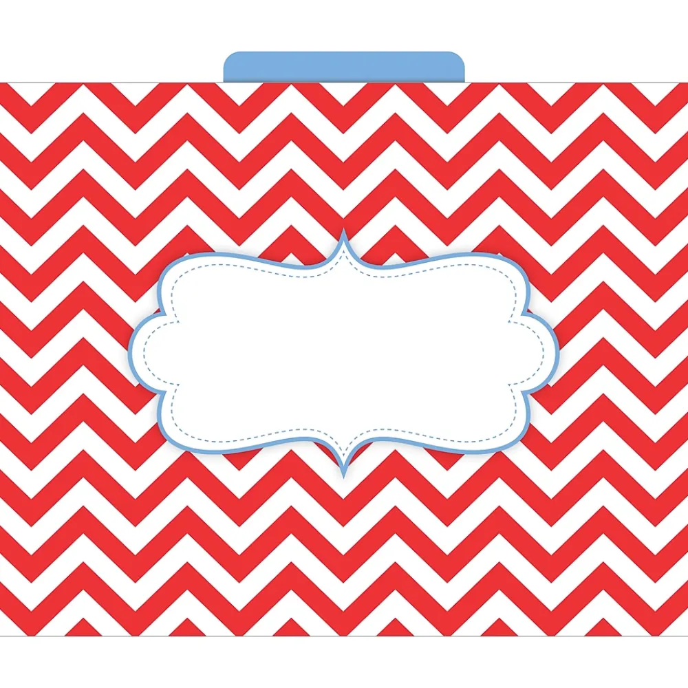 File Folders|Barker Creek Beautiful Chevron File Folder, 1/3-Cut Tab, Letter Size, Assorted, 12/Pack (2010)