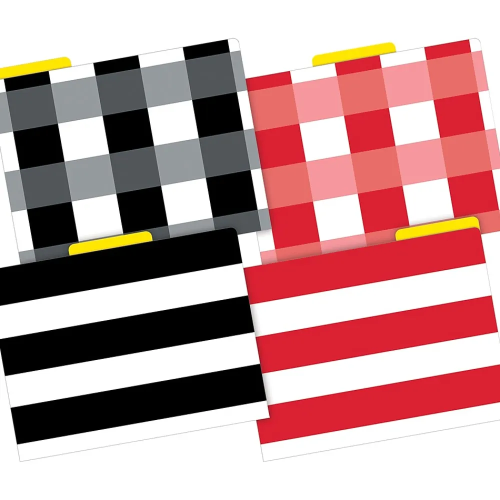 File Folders|Barker Creek Buffalo Plaid & Wide Stripes File Folder, 1/3-Cut Tab, Letter Size, Assorted, 24/Set (4396)